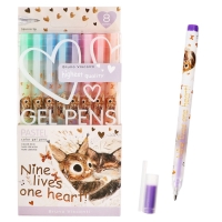 Набор гелевых ручек 8цв PASTELS.LOVE ME. Котики приносят счастье, 0.8мм