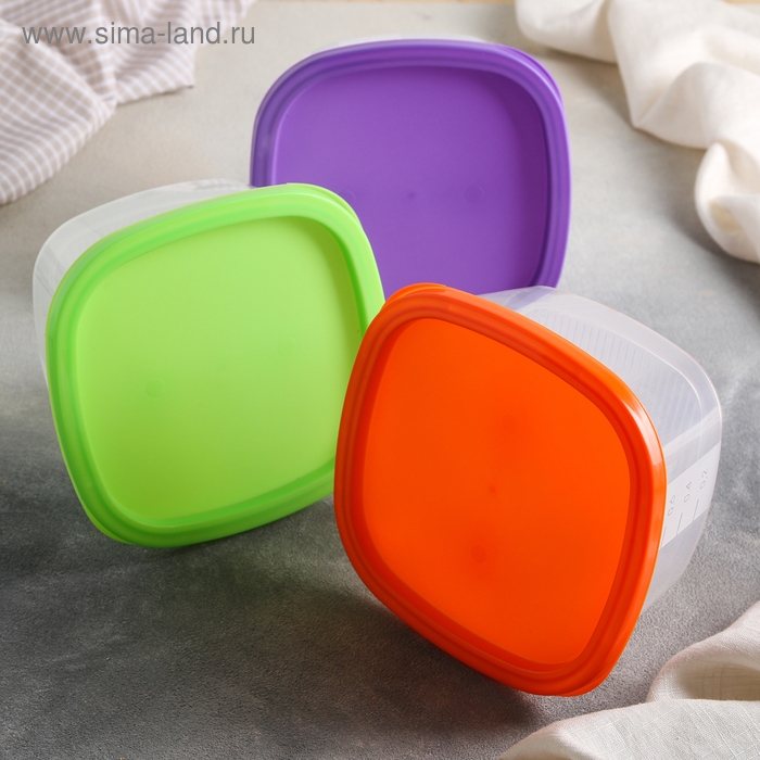 Контейнер для продуктов с мерной шкалой &laquo;BioFresh&raquo;, 900 мл, прозрачный, крышка микс