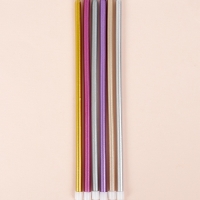 Свечи в торт "Высокий Ройс", 6 шт, разноцветные