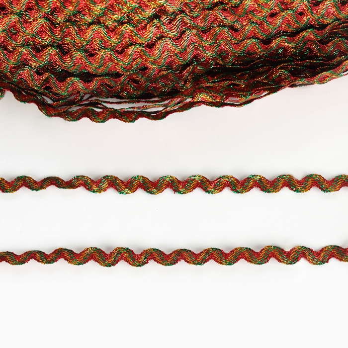 Тесьма &laquo;Волна&raquo;, цветная, 250 м