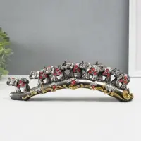 Фигурка полистоун &laquo;7 слонов на дуге со стразами&raquo;, 29.5&times;7&times;5 см