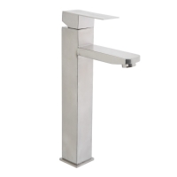 Смеситель для раковины ZEIN ZS-4, высокий, квадратный, картридж 35 мм, нерж. сталь, сатин Смеситель для раковины ZEIN ZS-4, высокий, квадратный, картридж 35 мм, нерж. сталь, сатин