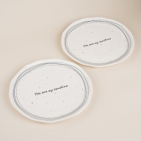 Набор тарелок фарфоровых SL Home &laquo;Милый дом&raquo;, d=27 см, цвет белый