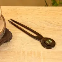 Заколка для волос фигурная, дерево Соно, ракушка, 17х4 см, цв. тёмно-коричневый