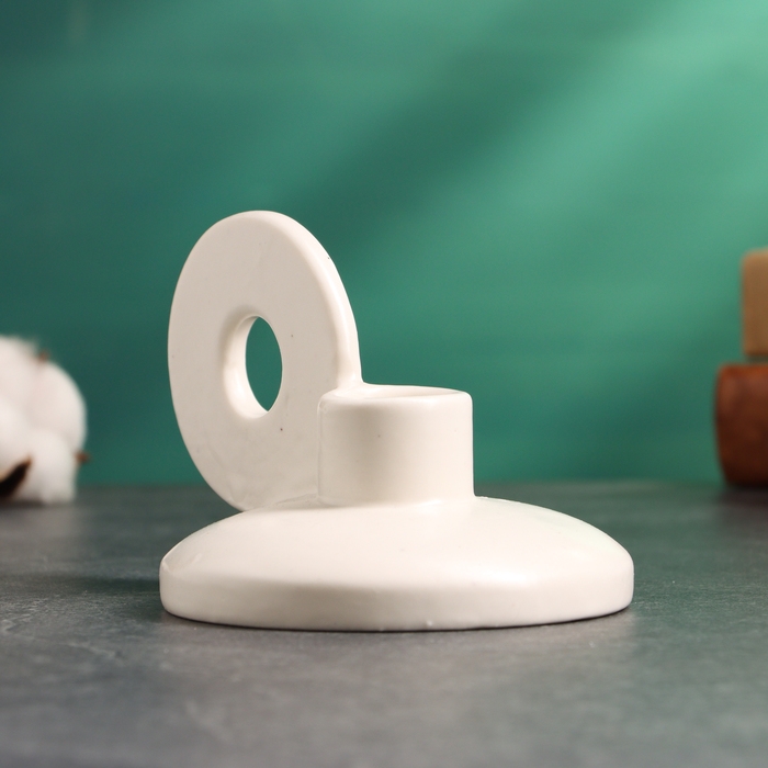 Подсвечник Подсвечник "Лео" белый глянец, 8х13х10см