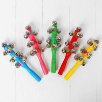 Погремушка с бубенцами «Смайлики», цвета МИКС Погремушка с бубенцами «Смайлики», цвета МИКС