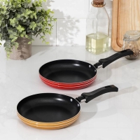 Сковорода &laquo;Лерой&raquo;, d=16 см, пластиковая ручка, антипригарное покрытие, цвет МИКС