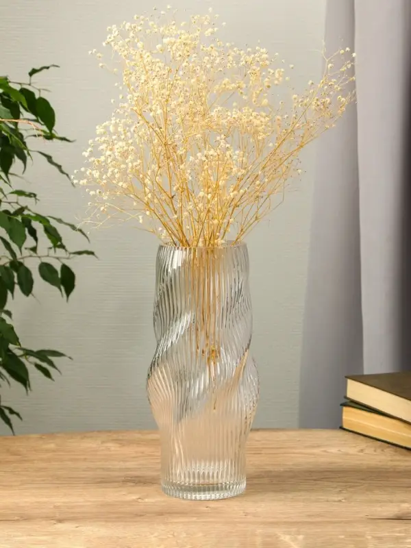 Ваза стекло настольная "Венди" 29х12х10 см, прозрачный