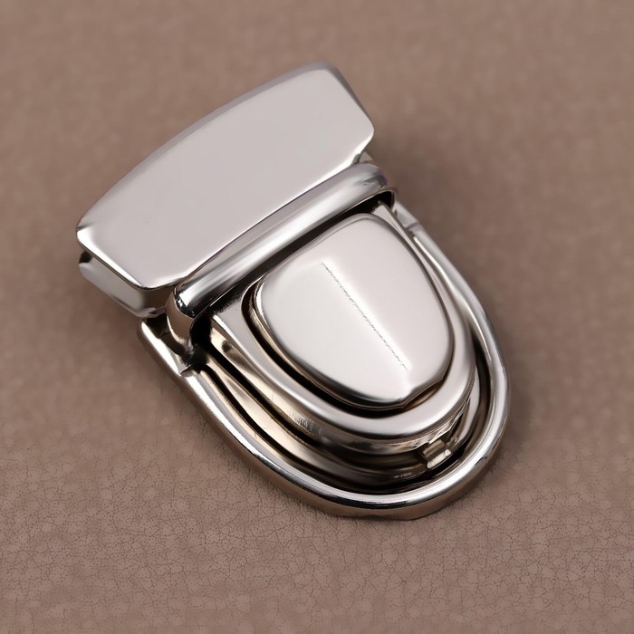 Застёжка для сумки, 4 &times; 3 см, цвет серебряный