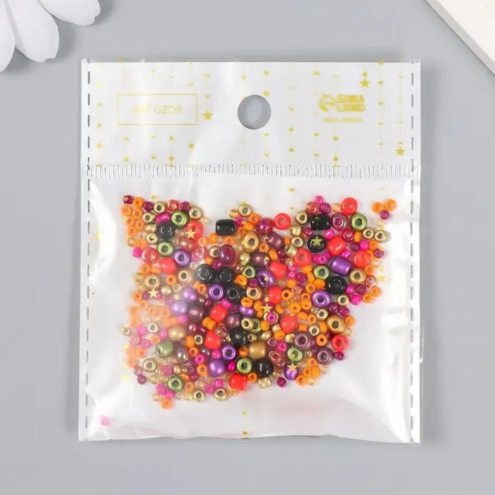 Бисер стекло 6/0 - 15/0 &laquo;Ассорти кофейное&raquo; d=1.5-4 мм, н-р 10 г