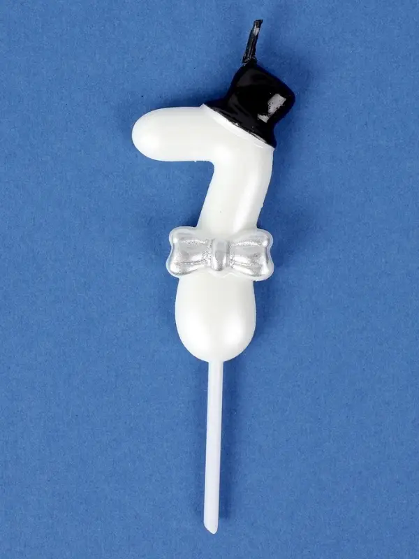Свеча для торта &laquo;Джентельмен&raquo;, цифра 7, белая