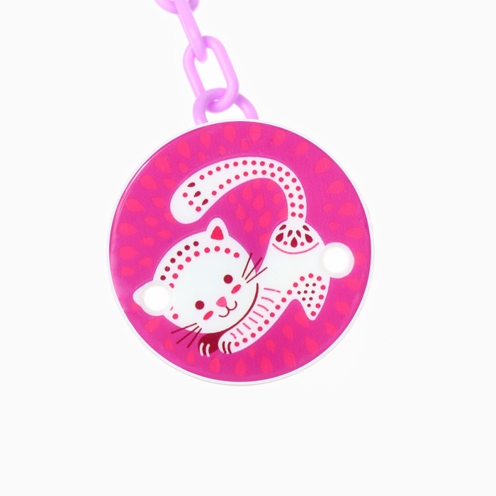 Пустышка ортодонт., с колпачком и держателем, от 0 мес., цвет Фиолет / Роз