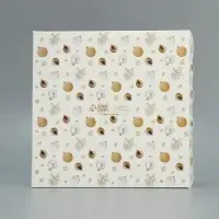 Коробка для кондитерских изделий с пластиковой крышкой &laquo;С Новым годом&raquo;, 21 х 21 х 3 см