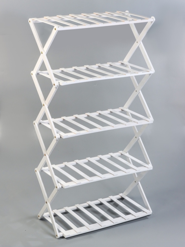 Подставка для цветов Greengo, 5 полок, 50 &times; 25 &times; 89 см, напольная, бамбук, белая