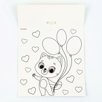 Аппликация стикерами форменная на магните &laquo;Рыжий котик&raquo;, набор для творчества, стикерная мозаика