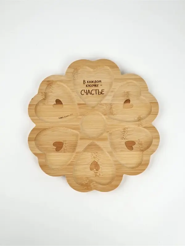 Менажница в форме цветка &laquo;Любовь&raquo;, бамбук, 25 см