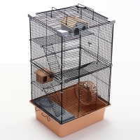 Клетка для грызунов "Пижон" №11, 4 этажа, разборная, 42 х 30 х 65 см (+2 домика,2 колеса,миска), беж