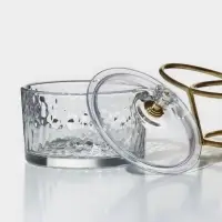 Набор стеклянных конфетниц &laquo;Богема&raquo;, на подставке 24&times;9,5&times;8,5 см, 2 шт, цвет металла золотой