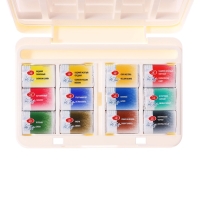 Акварель художественная в кюветах, 12 цветов х 2.5 мл, ЗХК "Белые ночи", пластиковая палитра, 1942036