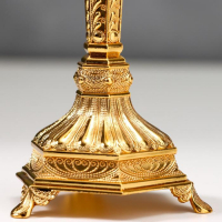 Подсвечник металл на 1 свечу "Узорный" золото 19,8х8х8 см Подсвечник металл на 1 свечу "Узорный" золото 19,8х8х8 см