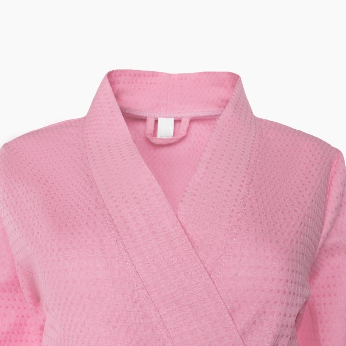 Халат вафельный женский &laquo;Экономь и Я&raquo; рукав 3/4, цвет розовый р. 50-52, хл 100%, 200 г/м&sup2;