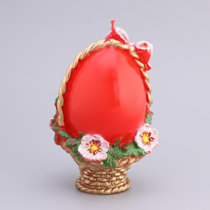 Свеча фигурная большая Свеча фигурная большая "Пасхальное яйцо в корзинке", 9,5х14,5 см, 220 гр