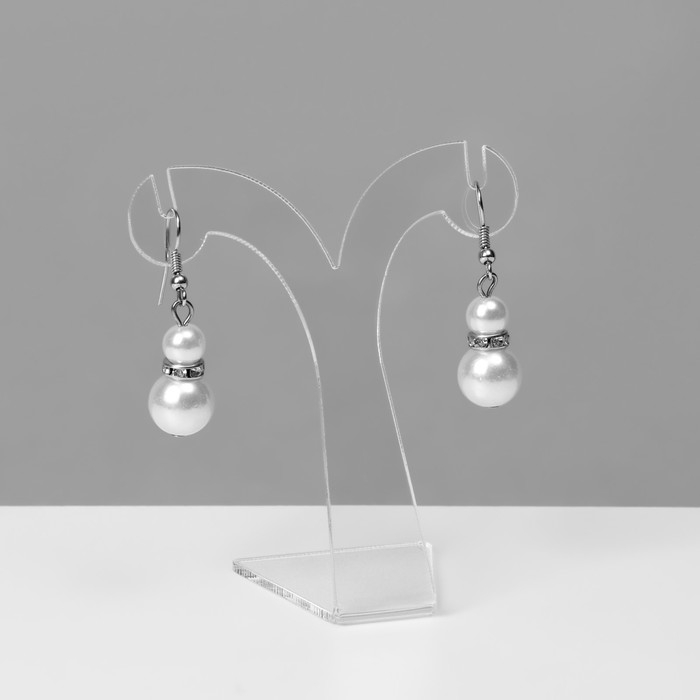 Подставка под серьги V-образная, 7,5&times;3,5&times;8,5 см, оргстекло 2 мм, В ЗАЩИТНОЙ ПЛЁНКЕ