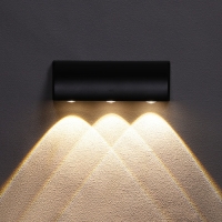 Светильник фасадный &laquo;Каскад&raquo;, FSD-093, 3 Вт, 3000К, 3 луча, IP65, 220 В, металл, черный