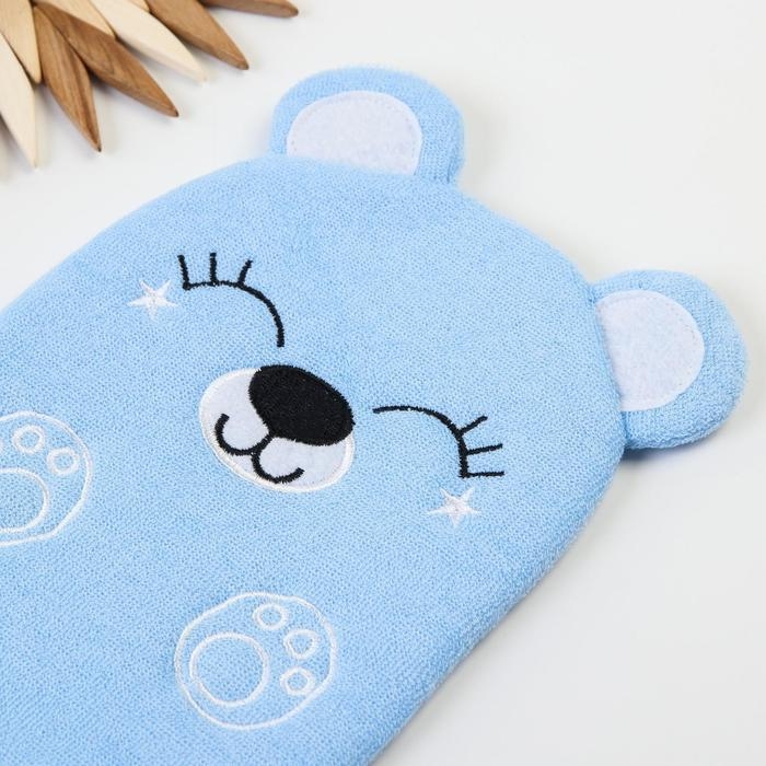 Мочалка детская для купания &laquo;Мишка&raquo;, варежка, из махры