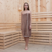Полотенце-парео Этель для бани, цв. коричневый, 70*140 см, 100% п/э, 280 г/м2 Полотенце-парео Этель для бани, цв. коричневый, 70*140 см, 100% п/э, 280 г/м2