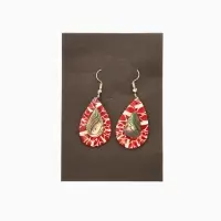 Серьги "Капельки" ракушка 5,5х2 см, цв. красный