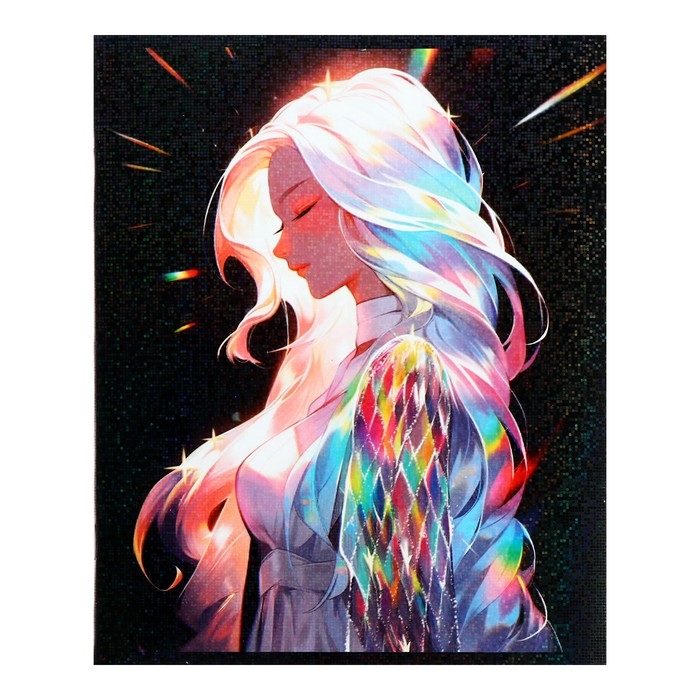 Тетрадь 48 листов в клетку Calligrata TOP "Жемчужина", обложка мелованный картон, голография, блок офсет, белизна 95%, МИКС