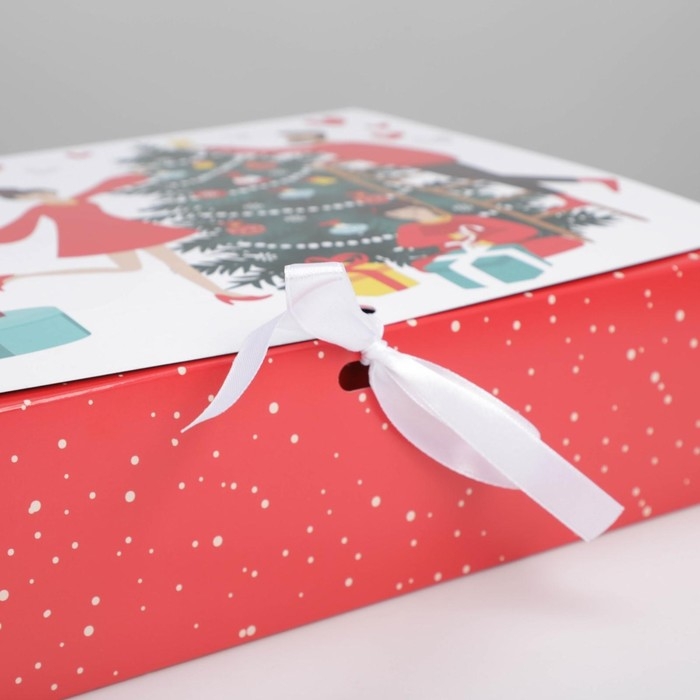 Коробка подарочная новогодняя складная двухсторонняя &laquo;Новогодние истории&raquo;, 31 х 24.5 х 8 см, Новый год