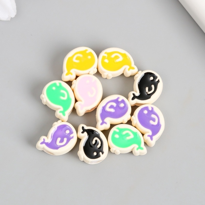 Набор бусин для творчества пластик "Кит" набор 10 шт 0,8х1х1,5 см