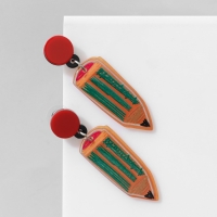 Серьги акрил &laquo;Карандаши&raquo;, цветные в серебре