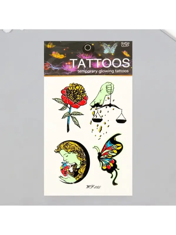 Переводные тату на тело светящиеся цветные &laquo;Выбор сердца&raquo;, 14.3&times;7.5 см