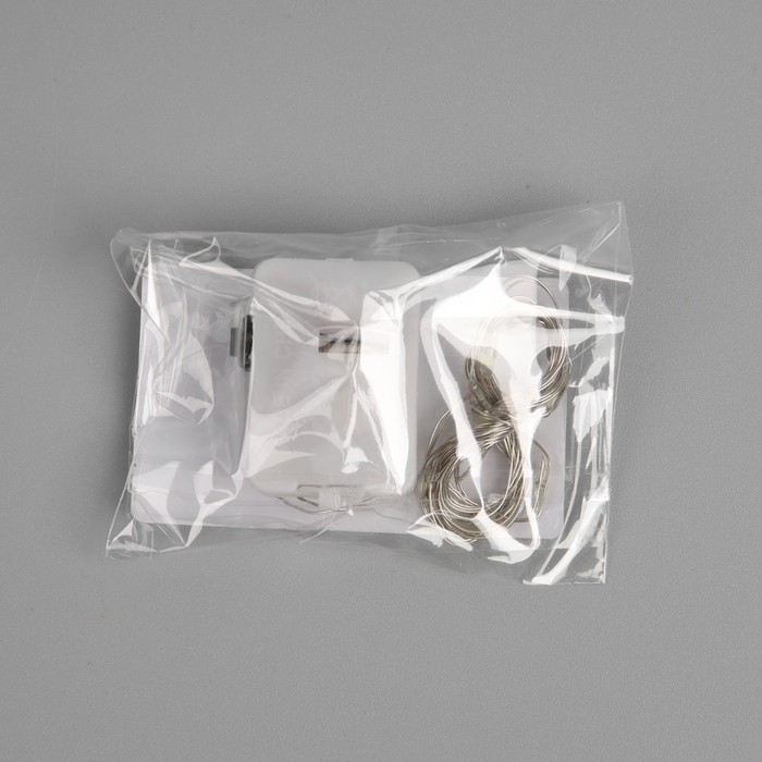 Гирлянда &laquo;Нить&raquo; 1 м роса, IP20, серебристая нить, 10 LED, свечение белое, 3 режима, батарейки AG13х3 (в комплекте)