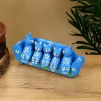 Сувенир "Кошачье семейство" дерево 20х5х10 см, цв. синий