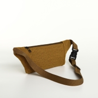 Поясная сумка на молнии, наружный карман, цвет коричневый Поясная сумка на молнии, наружный карман, цвет коричневый