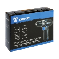 Дрель-шуруповерт DEKO GCD12DU3 SET3, 12 В, 2х1.5 Ач,  Li-lon, 32 Нм + оснастка 13 пр.