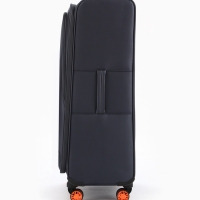 Чемодан 28", Текст, 47*31*78, отд на молнии, код замок, 4 колеса, т.серый