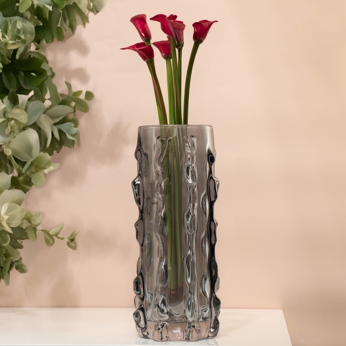 Ваза для цветов &laquo;Джорджия&raquo; из прозрачного черного стекла 30 х 10 х 10 см