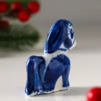 Сувенир "Конь Ураган", 5х5 см, гжель