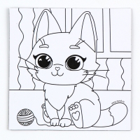 Магнит-раскраска &laquo;Кошечка&raquo;, 10 &times; 10 см