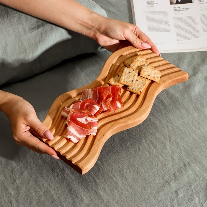 Доска разделочная для подачи и сервировки Adelica «Волна», 31×15×1,8 см, берёза Доска разделочная для подачи и сервировки Adelica «Волна», 31×15×1,8 см, берёза