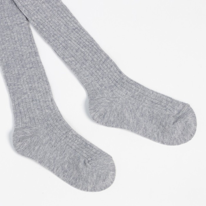 Колготки детские "Лапша", цвет серый меланж, рост 92-98 см