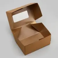 Коробка складная, с окном, крафт, 15&times;10&times;7 см