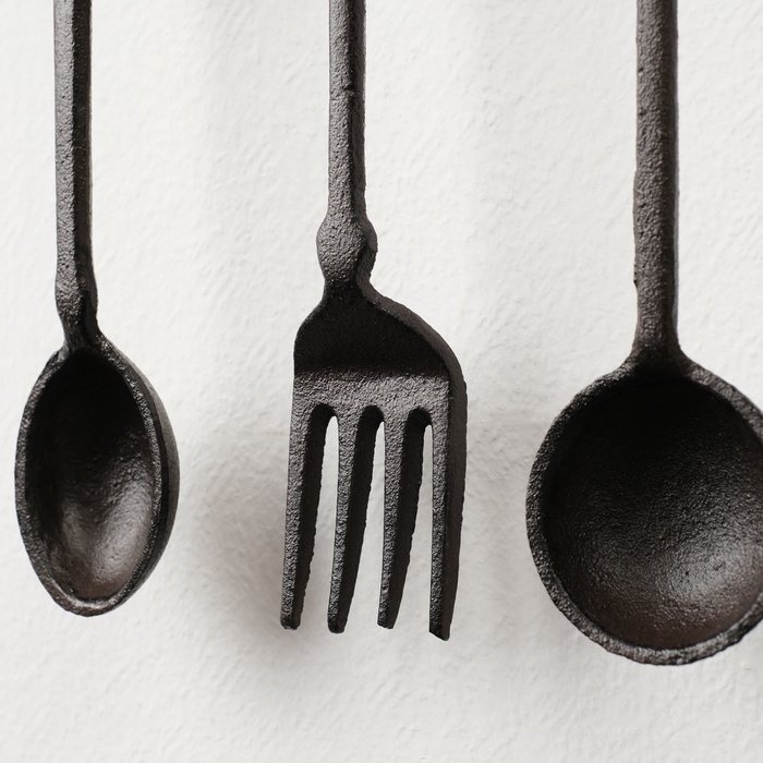 Набор фигурок настенных &laquo;Кухонная утварь&raquo;, 5 предметов, панно чугун, 22&times;33&times;3 см