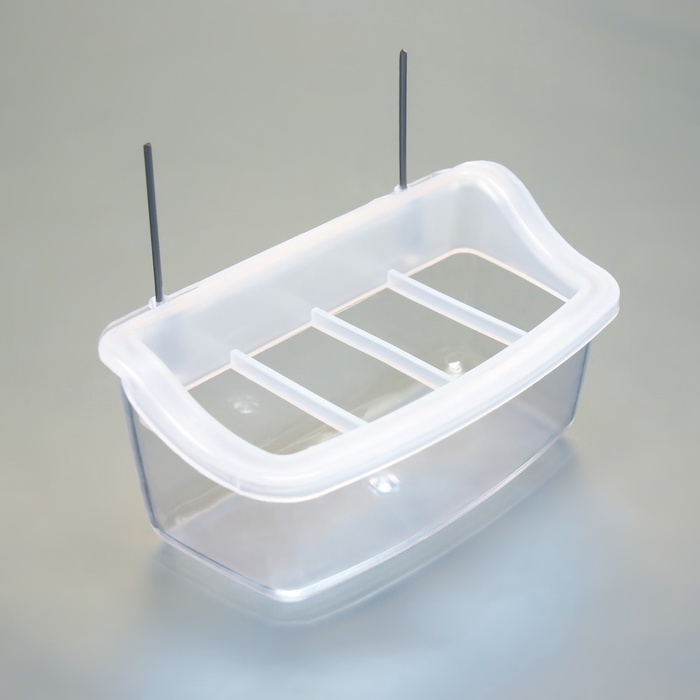 Кормушка для птиц внутренняя прозрачная с разделителем 11,7 х 5,5 х 6,3 см