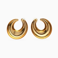 Серьги металл &laquo;Кольца&raquo; полумесяц, цвет золото